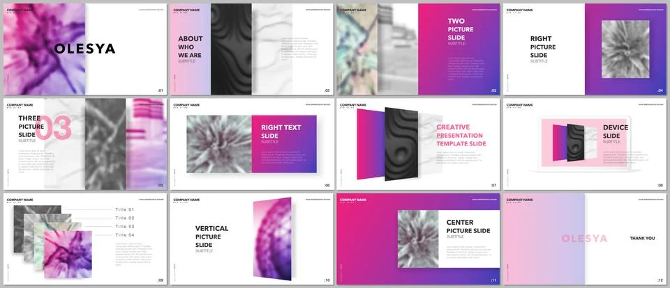 Minimal presentations design, portfolio vector templates with elements on white Stockillustratie