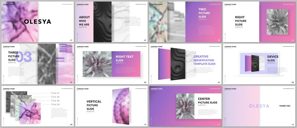 Minimal presentations design, portfolio vector templates with elements on white Stockillustratie