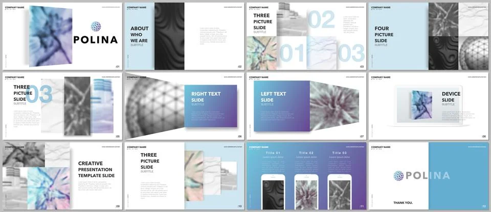 Minimal presentations design, portfolio vector templates with elements on white Stock Illustration