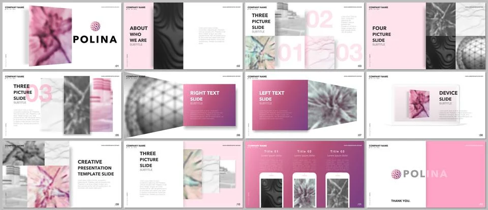 Minimal presentations design, portfolio vector templates with elements on white イラスト素材