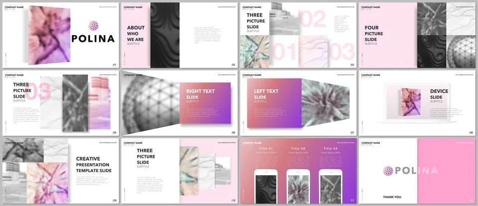 Minimal presentations design, portfolio vector templates with elements on white Stockillustratie