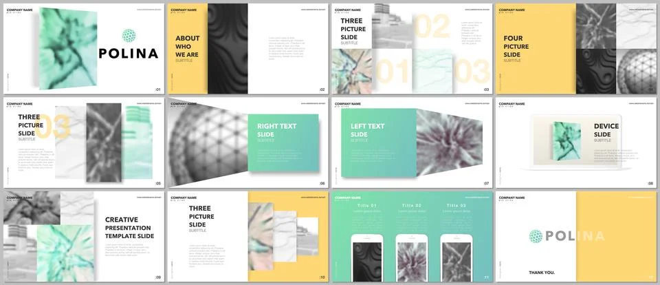 Minimal presentations design, portfolio vector templates with elements on white Stockillustratie