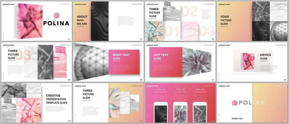 Minimal presentations design, portfolio vector templates with elements on white 스톡 일러스트