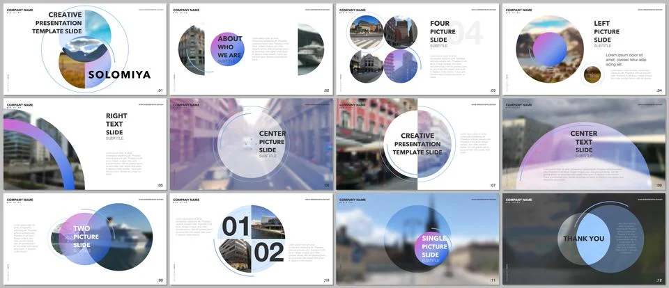 Minimal presentations design, portfolio vector templates with circle elements on 스톡 일러스트