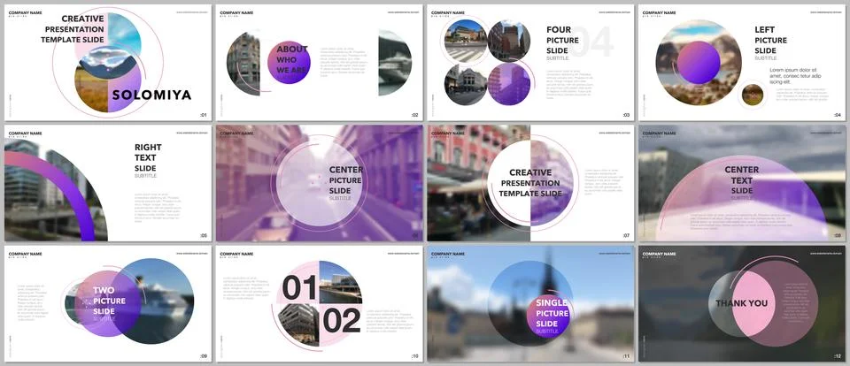 Minimal presentations design, portfolio vector templates with circle elements on 스톡 일러스트