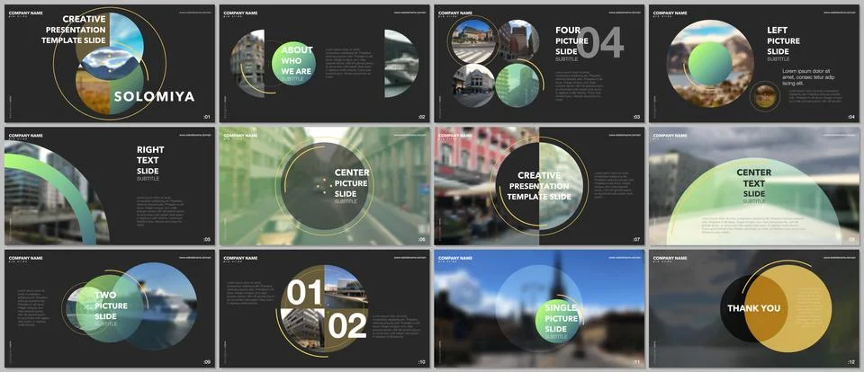 Minimal presentations design, portfolio vector templates with circle elements on 스톡 일러스트
