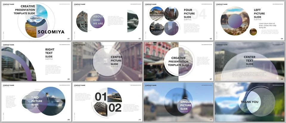 Minimal presentations design, portfolio vector templates with circle elements on 스톡 일러스트