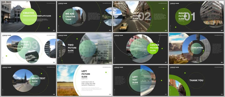 Minimal presentations design, portfolio vector templates with circle elements on 스톡 일러스트