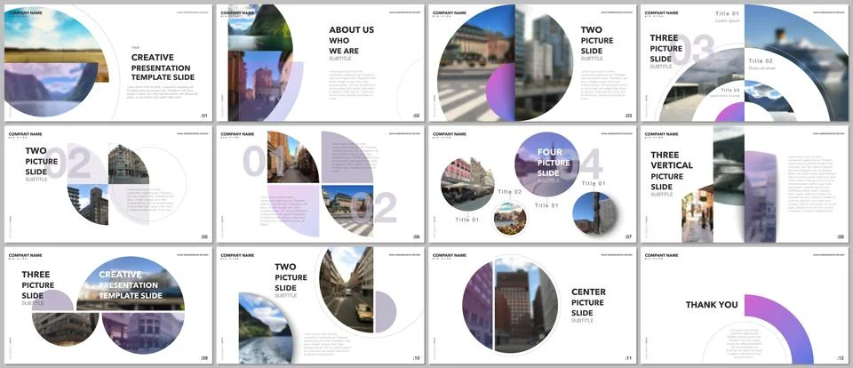 Minimal presentations design, portfolio vector templates with circle elements on 스톡 일러스트