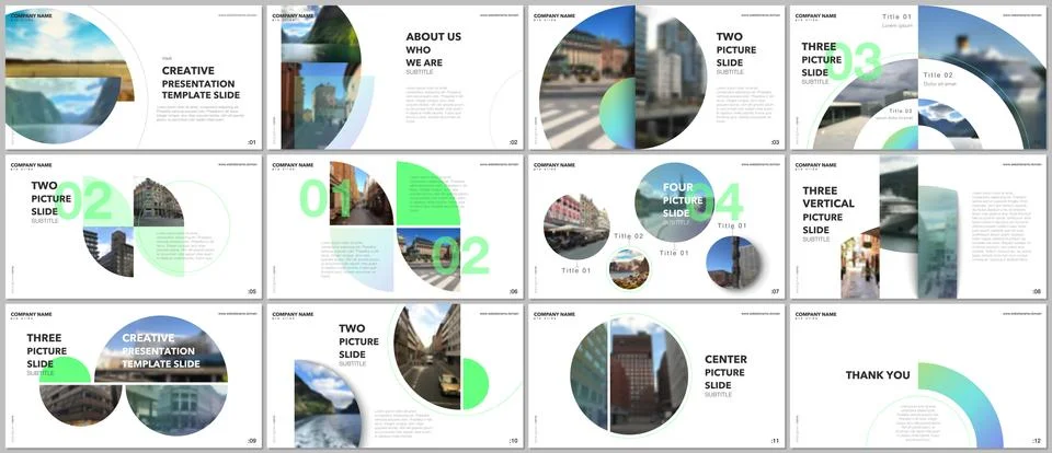Minimal presentations design, portfolio vector templates with circle elements on 스톡 일러스트