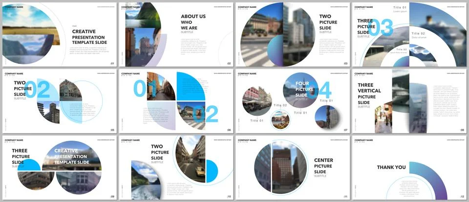 Minimal presentations design, portfolio vector templates with circle elements on 스톡 일러스트