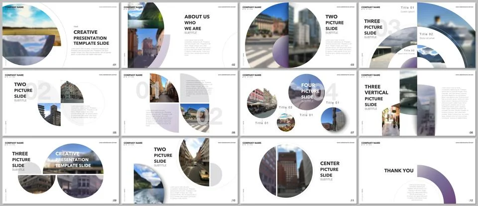 Minimal presentations design, portfolio vector templates with circle elements on 스톡 일러스트