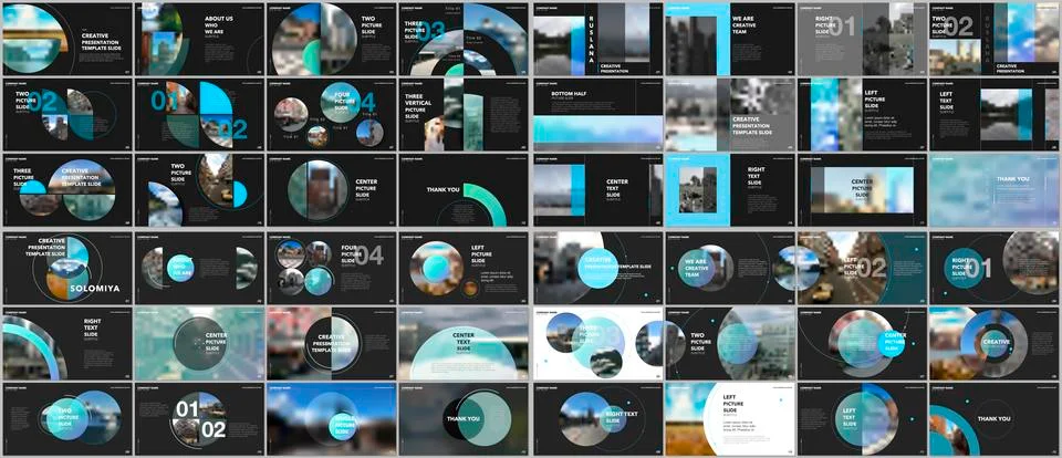 Minimal presentations design, portfolio vector templates with circle elements on 스톡 일러스트