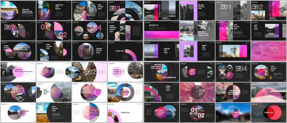 Minimal presentations design, portfolio vector templates with circle elements on 스톡 일러스트