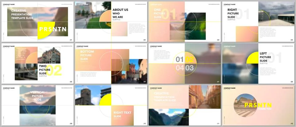 Minimal presentations design, portfolio vector templates with elements on white 스톡 일러스트