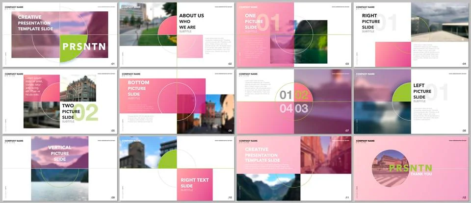 Minimal presentations design, portfolio vector templates with elements on white Stock Illustration