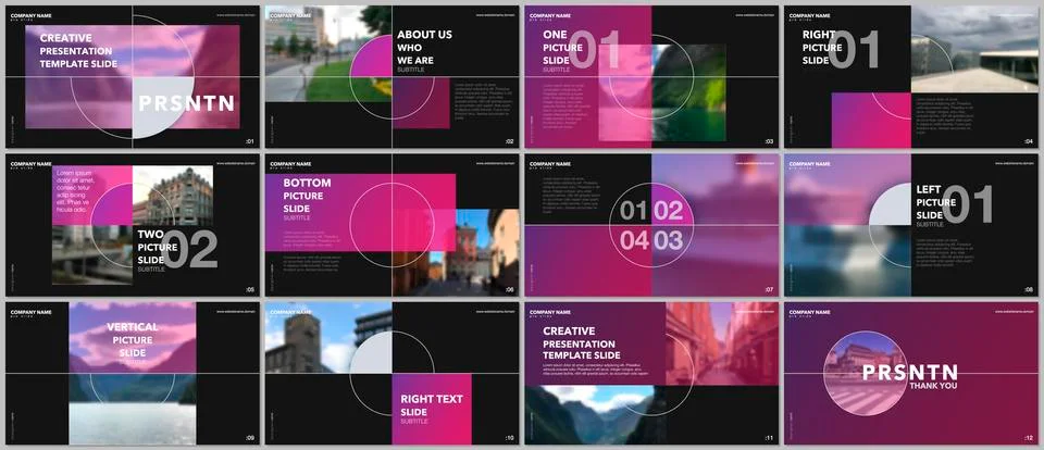 Minimal presentations design, portfolio vector templates with circle elements on Stockillustratie