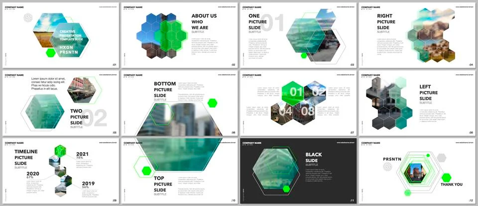 Minimal presentations design, portfolio vector templates with hexagons and Stock Illustration