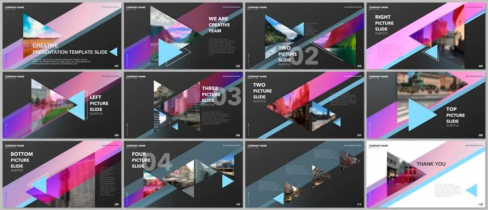 Minimal presentations design, portfolio vector templates with triangles and Illustrazione stock