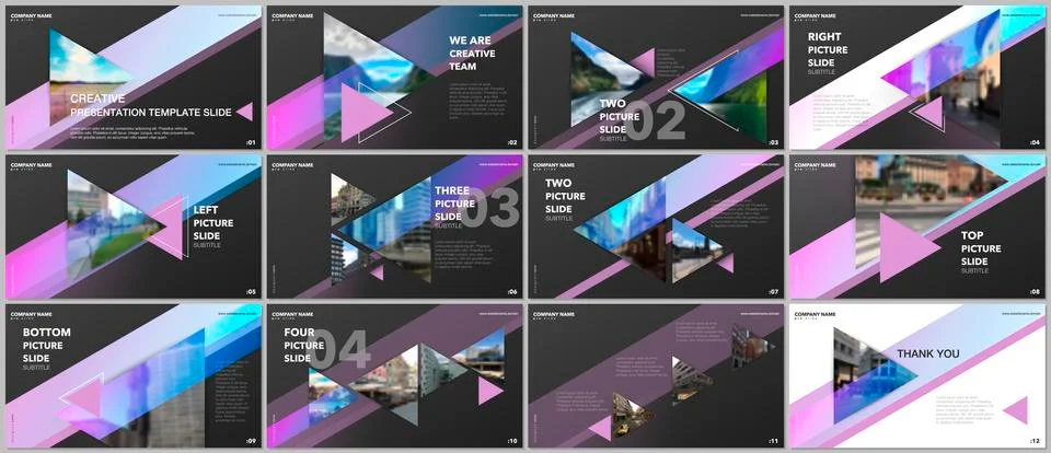 Minimal presentations design, portfolio vector templates with triangles and Illustrazione stock