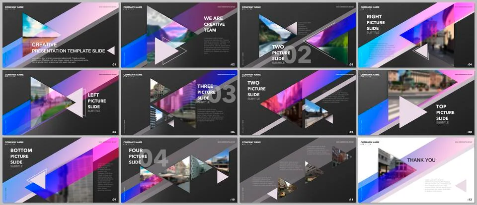Minimal presentations design, portfolio vector templates with triangles and Illustrazione stock