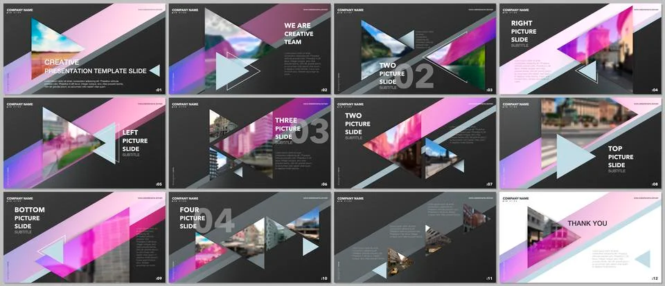 Minimal presentations design, portfolio vector templates with triangles and Stock Illustration