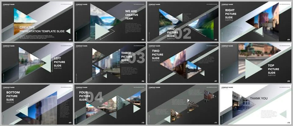 Minimal presentations design, portfolio vector templates with triangles and Stock Illustration