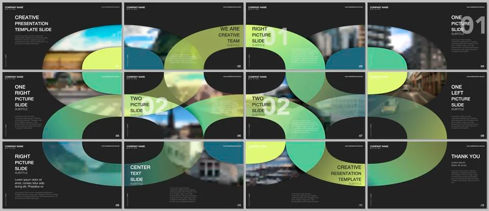 Minimal presentations design, portfolio vector templates with circle elements on Stock Illustration