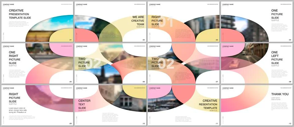 Minimal presentations design, portfolio vector templates with circle elements on 스톡 일러스트