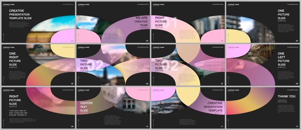 Minimal presentations design, portfolio vector templates with circle elements on 스톡 일러스트