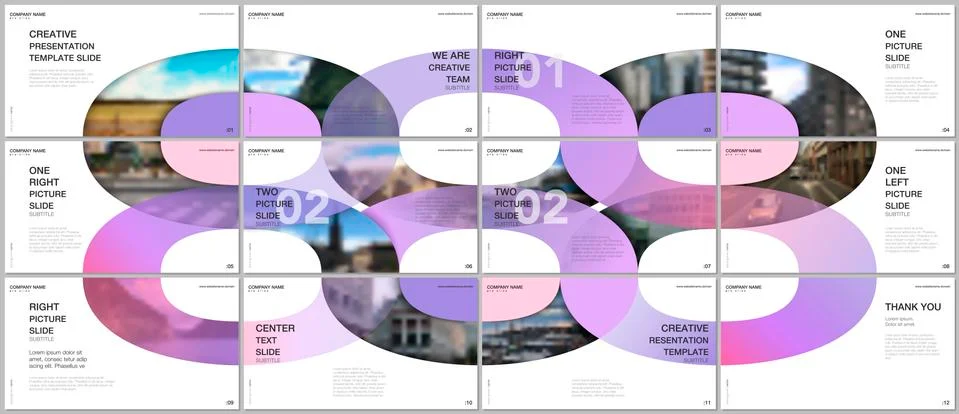 Minimal presentations design, portfolio vector templates with circle elements on Stockillustratie