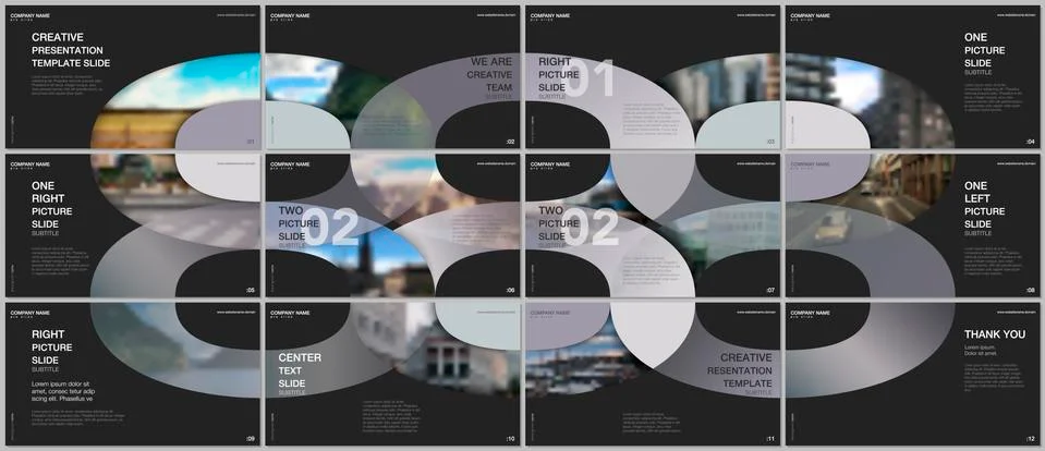 Minimal presentations design, portfolio vector templates with circle elements on 스톡 일러스트