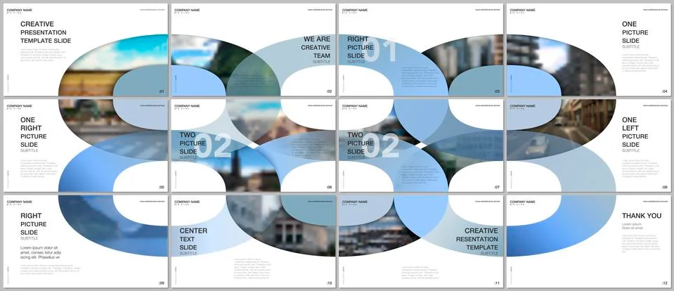 Minimal presentations design, portfolio vector templates with circle elements on Stock Illustration