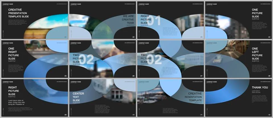 Minimal presentations design, portfolio vector templates with circle elements on 스톡 일러스트