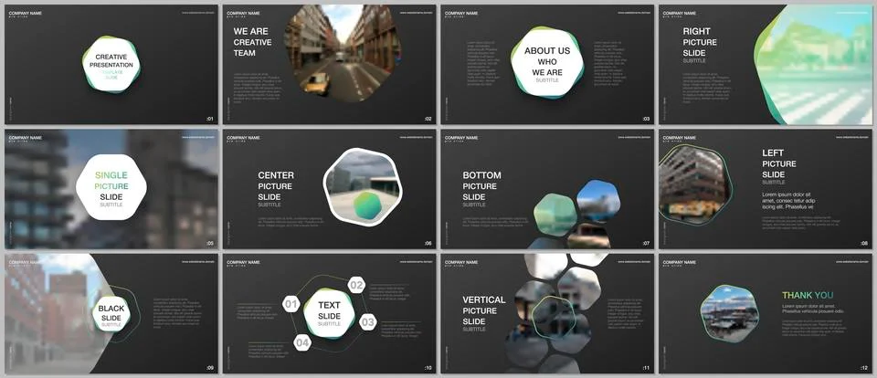 Minimal presentations design, portfolio vector templates with hexagons and Stock Illustration