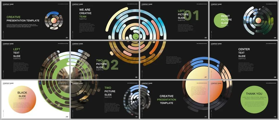Minimal presentations design, portfolio vector templates with yellow colorful Stock Illustration