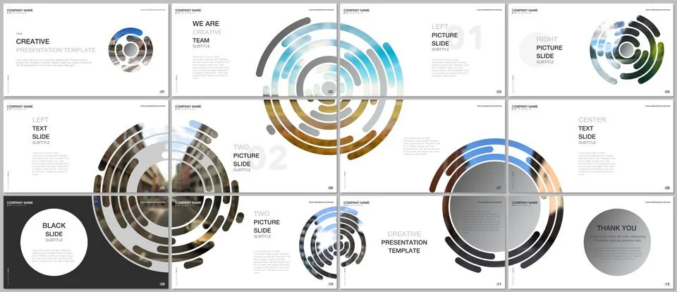 Minimal presentations design, portfolio vector templates with gray colorful Illustrazione stock