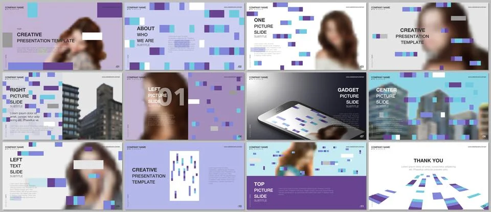 Minimal presentations design, portfolio vector templates with colorful elements Stockillustratie