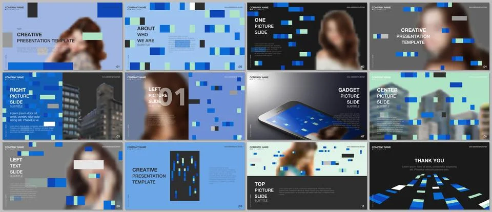 Minimal presentations design, portfolio vector templates with colorful elements 스톡 일러스트