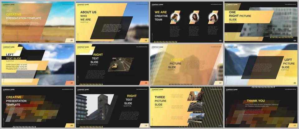 Minimal presentations design, portfolio vector templates with colorful gradient Stock-Illustration