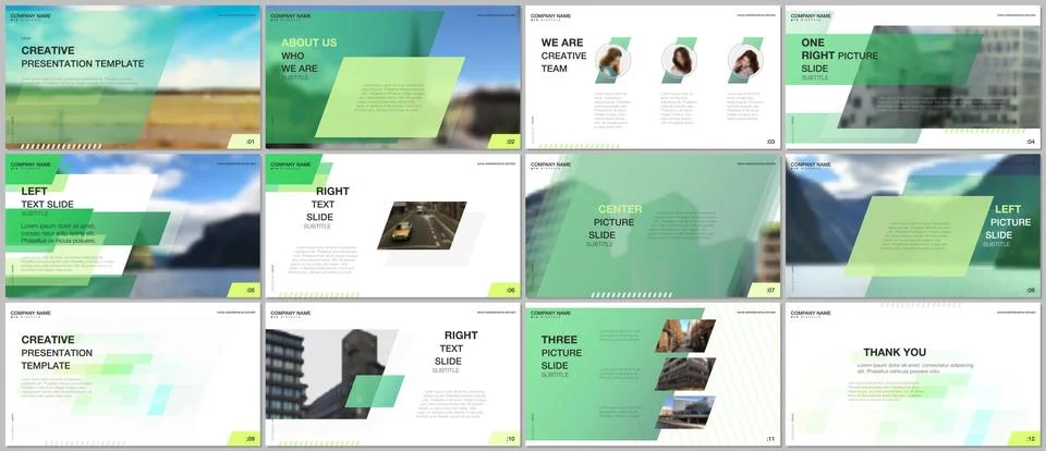 Minimal presentations design, portfolio vector templates with colorful gradient Illustrazione stock