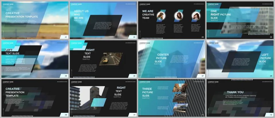 Minimal presentations design, portfolio vector templates with colorful gradient Illustrazione stock