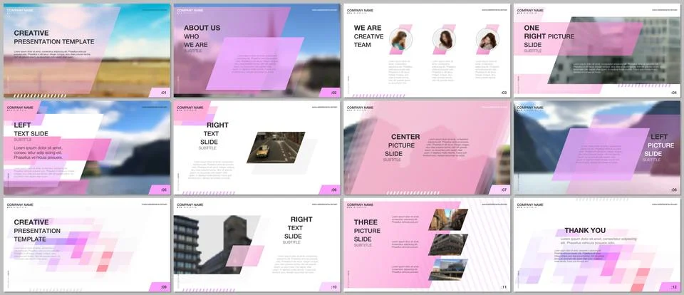Minimal presentations design, portfolio vector templates with colorful gradient Stock Illustration