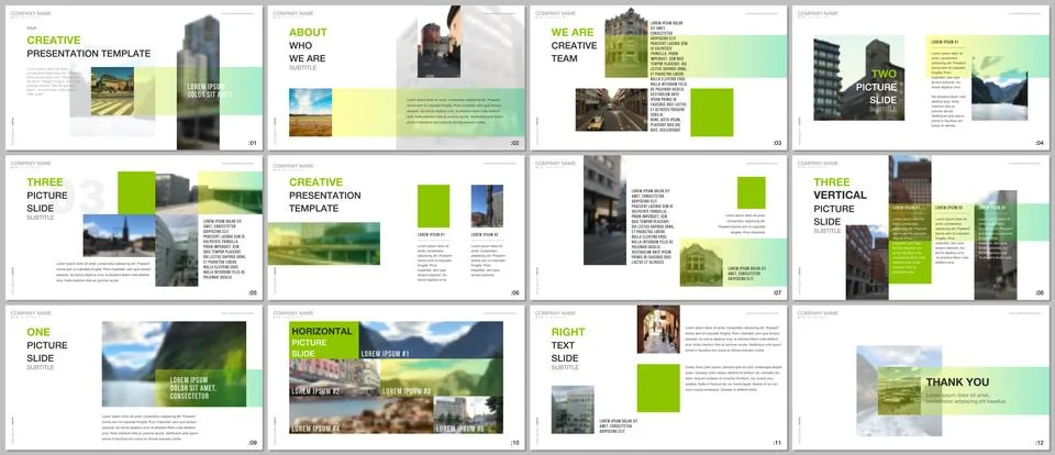 Minimal presentations design, portfolio vector templates with colorful gradient Illustrazione stock