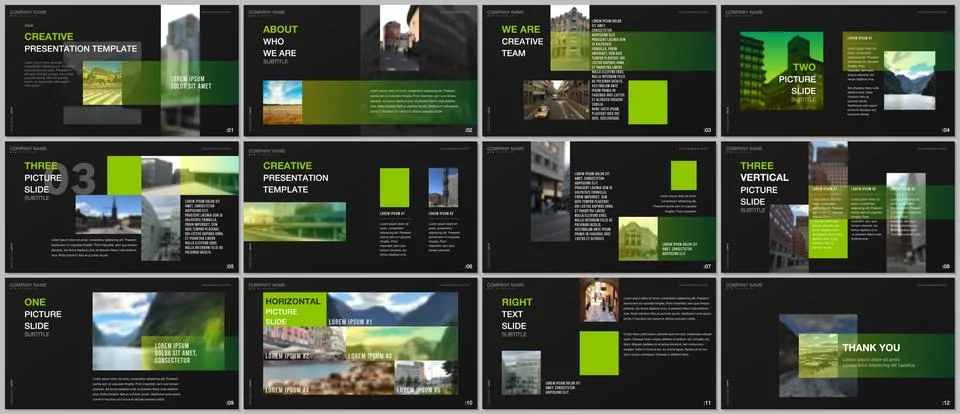 Minimal presentations design, portfolio vector templates with colorful gradient Stock Illustration