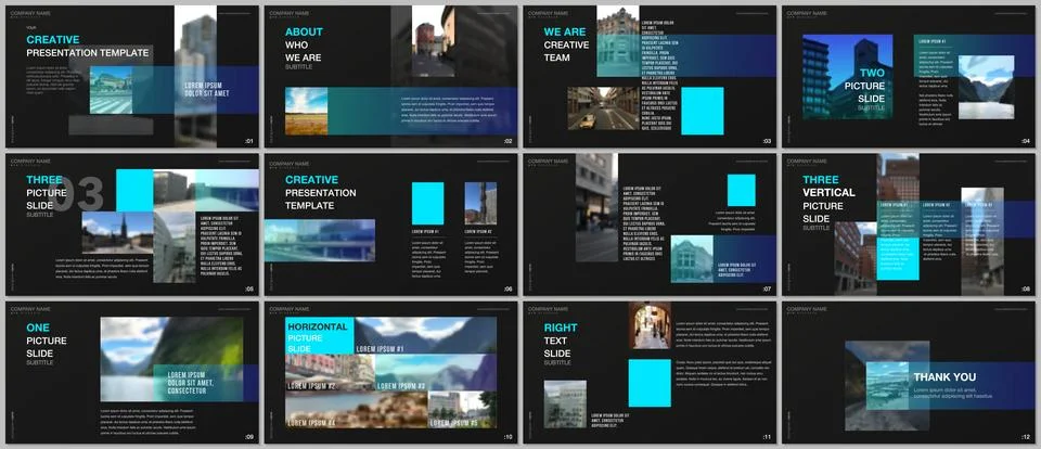 Minimal presentations design, portfolio vector templates with colorful gradient Stock Illustration