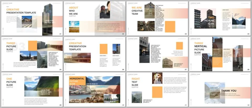 Minimal presentations design, portfolio vector templates with colorful gradient Stock Illustration