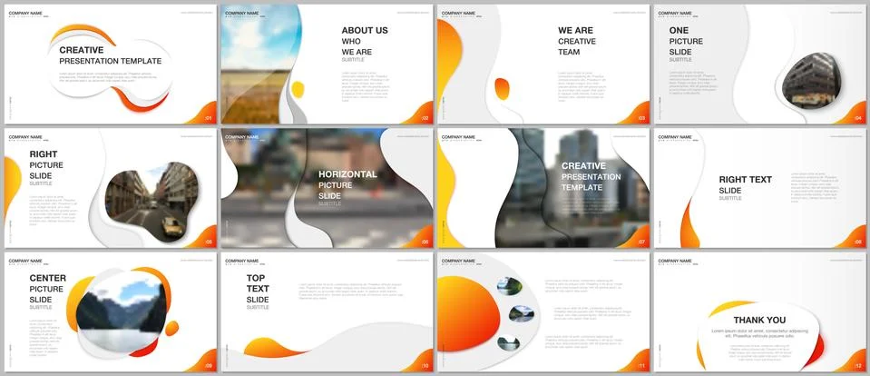 Minimal presentations design, portfolio vector templates with fluid colorful Illustrazione stock