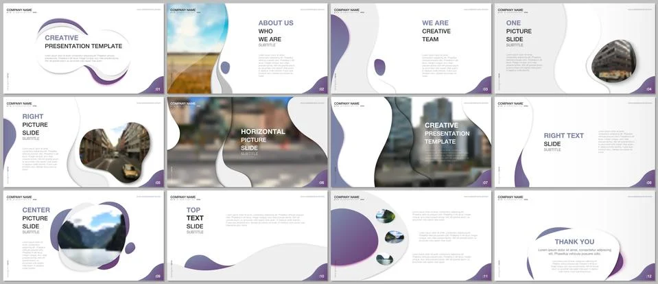 Minimal presentations design, portfolio vector templates with fluid colorful Stock Illustration