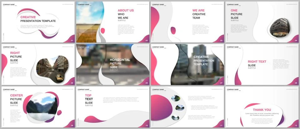 Minimal presentations design, portfolio vector templates with fluid colorful Stock Illustration